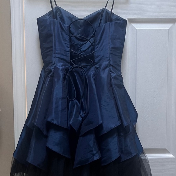 Strapless Navy Blue Formal Dress - Picture 2 of 5